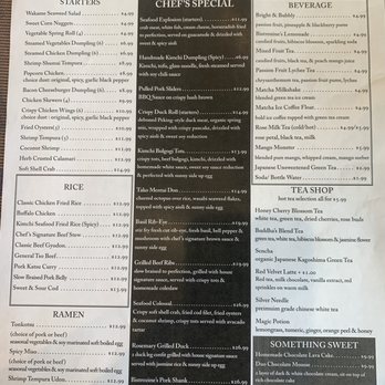 Bistrozine - Menu - Asian Fusion Near Me