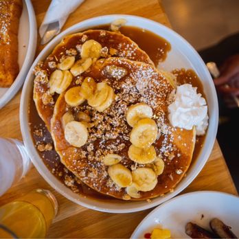 Scrambled - Banana Crunch Pancakes - Breakfast & Brunch Near Me - Henderson, Nevada Scrambled - Banana Crunch Pancakes - Breakfast & Brunch Near Me - Henderson, Nevada