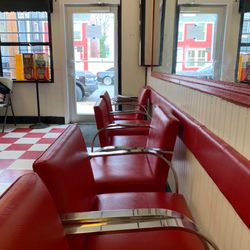 All American Barber Shop - Socially distance chair set up