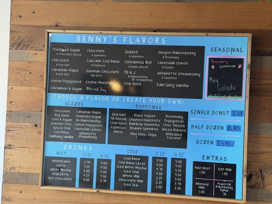 Menu photo 1 Benny's Donuts Corvallis, OR