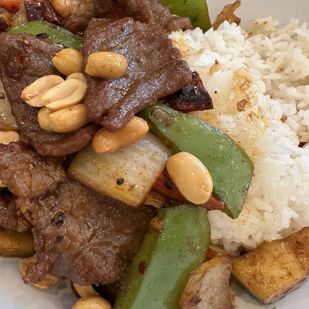 Feast - Kung Pao Beef over Rice - Hong Kong Style Cafe Near Me - Davis, California Feast - Kung Pao Beef over Rice - Hong Kong Style Cafe Near Me - Davis, California