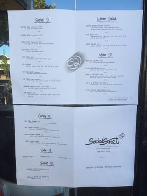 Menu photo 1 Social Street S2 Adelaide, SA