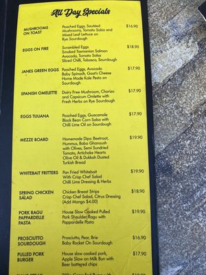 Menu photo 2 Cafe Fiveways Paddington, NSW