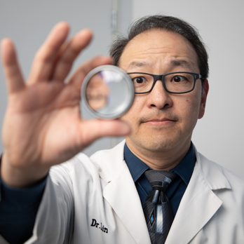 Antelope Valley Family Optometry - Dr. Lin using the BIO as the image is upside down. - Optometrists Near Me - Palmdale, California Antelope Valley Family Optometry - Dr. Lin using the BIO as the image is upside down. - Optometrists Near Me - Palmdale, California