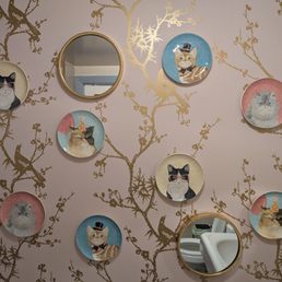 Even the bathrooms are decorated. Even the bathrooms are decorated.