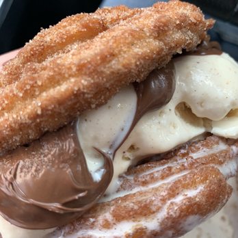 Xurro Churro Factory - Churro sandwich with vanilla ice cream and Nutella. - Desserts Near Me - Clermont, Florida
