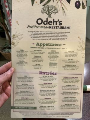 Menu photo 5 Odeh's Mediterranean Restaurant Elko, NV