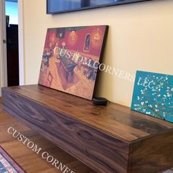 Custom Corners - Hidden storage entertainment center