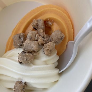 Bloomfield Creamery - Fro yo - orange Dole Whip and vanilla Soft Serve Custard topped with cookie dough - Ice Cream & Frozen Yogurt Near Me - Pasadena, California