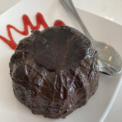 The Village Parlor - lava cake with raspberry garnish