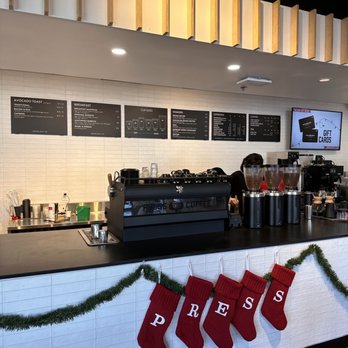 Press Coffee - Chandler - Coffee counter at Christmas - Coffee Roasteries Near Me - Chandler, Arizona