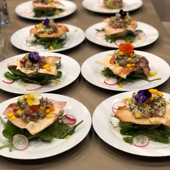 French Chef at Home - Tuna Tartar with wonton - Personal Chefs Near Me French Chef at Home - Tuna Tartar with wonton - Personal Chefs Near Me
