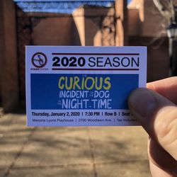 Marjorie Lyons Playhouse - 1/5/20. Sunday. 2pm. Centenary College. The Curious Incident of the Dog in the Night-Time. Read the book. Seen the London production.
