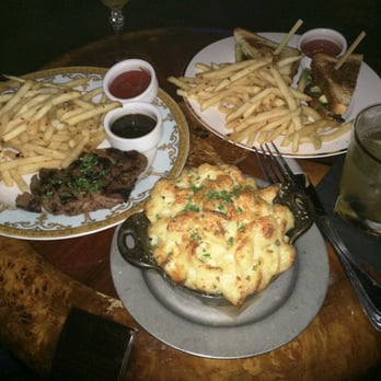 The Edison - Steak $14, truffle mac n cheese $7, grilled veggie sandwich $7 from happy hour menu. All delicious! - Cocktail Bars Near Me - Los Angeles, California