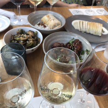 District Winery - Fried Brussels, Crispy Soy Glazed Chicken Bites, Whipped Ricotta, Creamy Shrimp Dip, Summer Restaurant Week Flights - Wineries Near Me - Washington, DC, District of Columbia