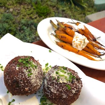Little Dom's Seafood - Rice Balls and Wood Oven Roasted Carrots - Pizza Near Me - Carpinteria, California