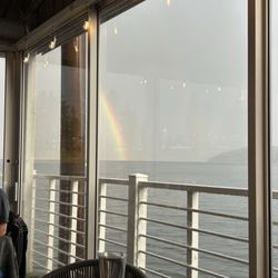 Dinner with a rainbow