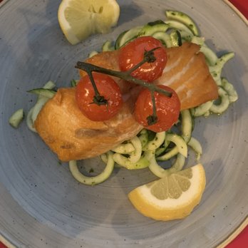 The Boxty House - Pan seared salmon with roasted cherry tomatoes - Irish Near Me - Dublin, D The Boxty House - Pan seared salmon with roasted cherry tomatoes - Irish Near Me - Dublin, D