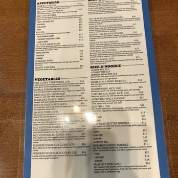 Burma Light - Menu as of 2/2024 - Noodles Near Me - Folsom, California Burma Light - Menu as of 2/2024 - Noodles Near Me - Folsom, California