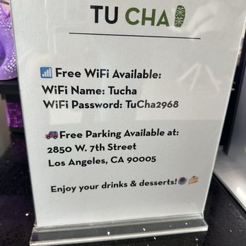 Tu Cha - WiFi and parking info - Desserts Near Me - Los Angeles, California Tu Cha - WiFi and parking info - Desserts Near Me - Los Angeles, California