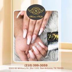 Hector Nails - From soft pinks to dazzling silver glitter--this ombre design is all about graceful beauty with a touch of sparkle