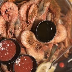 Old Bay Steamer - No frills steamer for 2- 6 crab clusters and all those yummy Royal Reds - you have to pull the heads off the shrimp. (Definitely worth it!!)