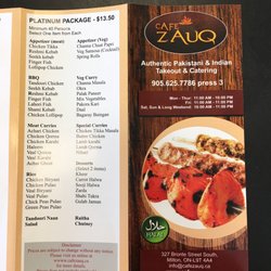 Cafe Zauq - Menu cover