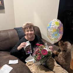Robin Hill Florist & Flower Delivery - My family friend that received the items. She had the biggest smile on her face!