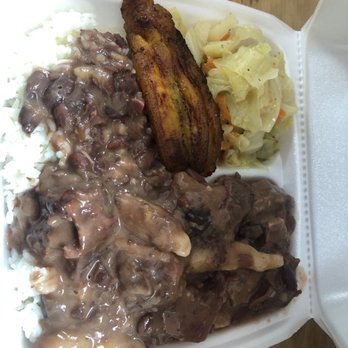 Jammin Jamaican Kitchen - Stew peas made with oxtail and smoke turkey, white rice, cabbage and plantains. - Caribbean Near Me - Paterson, New Jersey