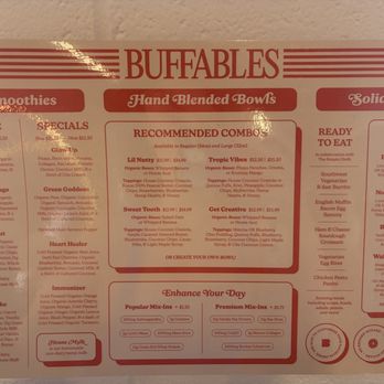 Buffables - Menu - Coffee & Tea Near Me - Tempe, Arizona Buffables - Menu - Coffee & Tea Near Me - Tempe, Arizona
