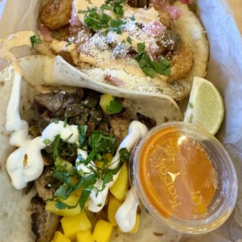 Torchy's Tacos - Baja Shrimp Taco (Top), Brushfire Taco (Bottom) - Tex-Mex Near Me - Plano, Texas