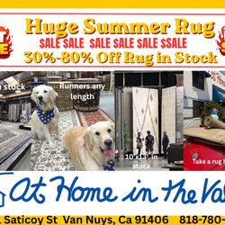 At Home in the Valley - 30%-80% Off rugs in stock.