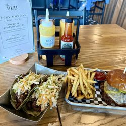 Beefheart pastrami tacos, double smashburger