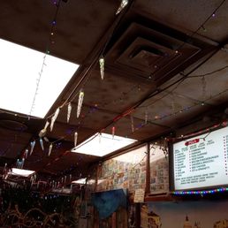 a menu and lights