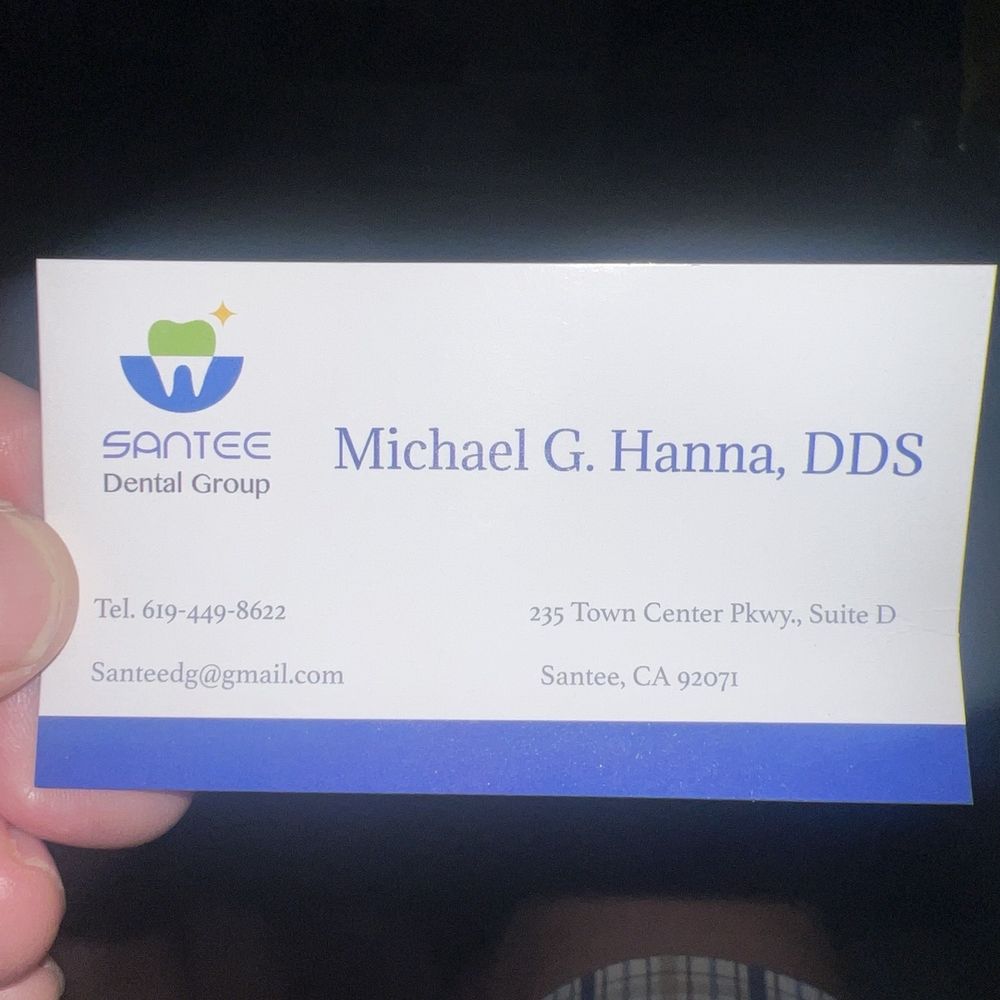 Santee Dental Group - The business card I picked up. - General Dentistry Near Me - Santee, California Santee Dental Group - The business card I picked up. - General Dentistry Near Me - Santee, California
