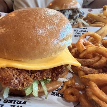 FireFly Burger - Fried chicken sandwich with curly fries - Burgers Near Me - Garden Grove, California FireFly Burger - Fried chicken sandwich with curly fries - Burgers Near Me - Garden Grove, California