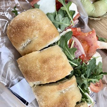 Paris Baguette - Deli sandwich (salami, ham, tomato, mozzarella and arugula). - Bakeries Near Me - Brea, California