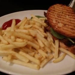 Montys On The Barbican - Steak sandwich with fries and salad