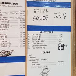 M&R Seafood - Menu