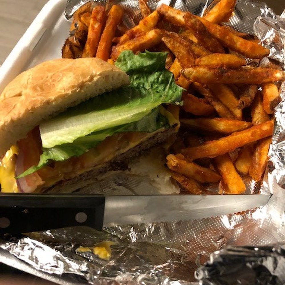 Sonny Red's - Underwhelming Takeout Cheeseburger with Yummy Homestyle Fries - Pizza Near Me - Lackawanna, New York