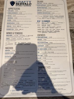 Menu photo 1 Crafty Buffalo Kitchen and Taphouse Salisbury, NC