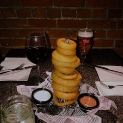 Sioux Valley Grille - Onion ring tower Appetizer with house ranch and BBQ ranch.