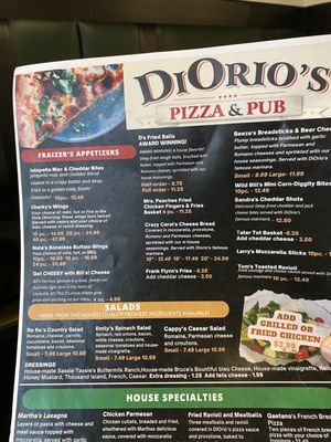 Menu photo 2 Diorio’s Pizza & Pub Prospect, KY