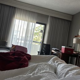 My bed was comfortable but I couldn't get my patio door open.