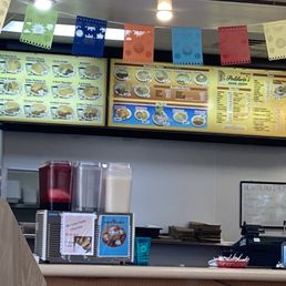Menu, order at counter or drive thru.