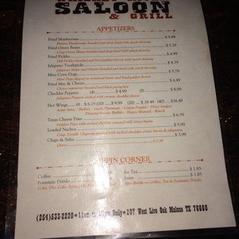 Whiskey River Saloon - Menu - Bars Near Me - Malone, Texas Whiskey River Saloon - Menu - Bars Near Me - Malone, Texas