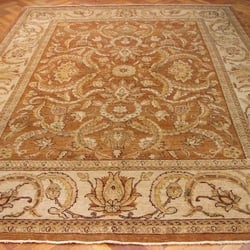 Linda's Rug House - 8'x10'5" Afghan Chobi,  Handspun wool & all natural dyes, warm earth tones