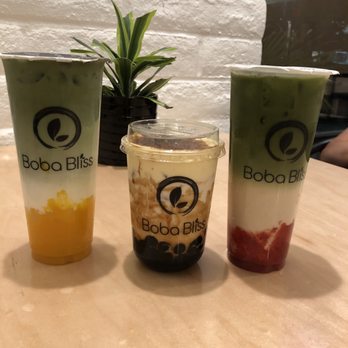 Boba Bliss - Mango marcha, creme brulee, strawberry matcha latte - Bubble Tea Near Me - Dublin, California
