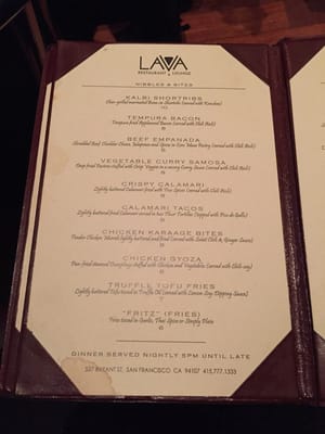 Menu photo 5 Lava Lounge San Francisco, CA