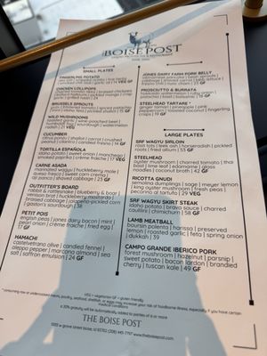 Menu photo 1 The Boise Post Boise, ID Menu photo 1 The Boise Post Boise, ID